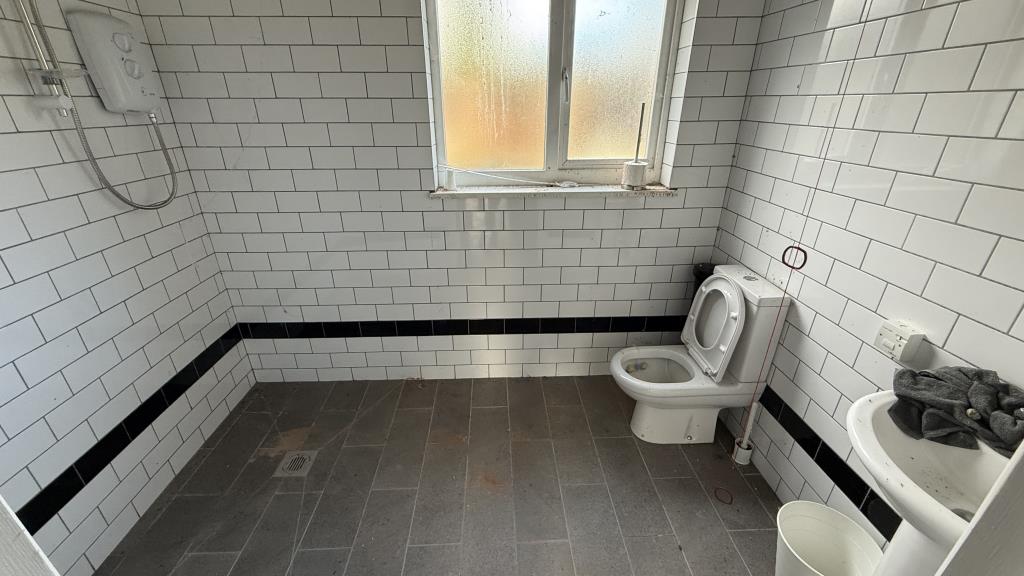 Lot: 48 - SUBSTANTIAL AGRICULTURAL HOLDING WITH BUILDINGS - Internal image of shower & WC